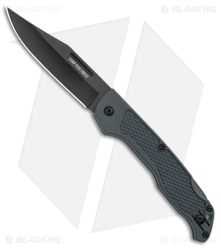 Ontario Camp Plus Midnight Lock Back Knife GFN Gray (3.3" Black) 