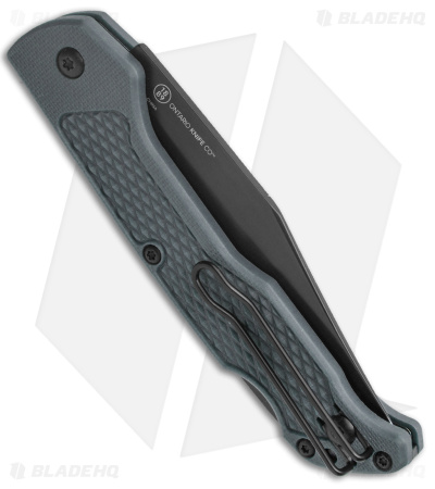 Ontario Camp Plus Midnight Lock Back Knife GFN Gray (3.3" Black) 