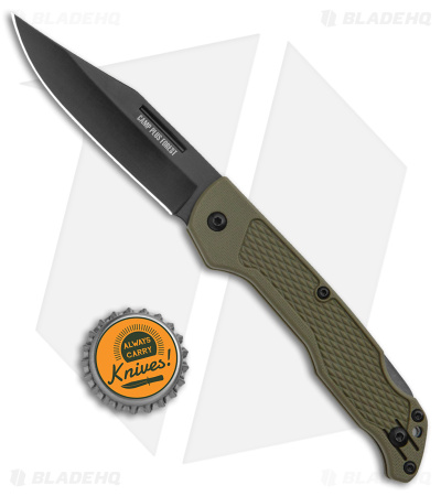 Ontario Camp Plus Forest Lock Back Knife GFN OD Green (3.3" Black) 