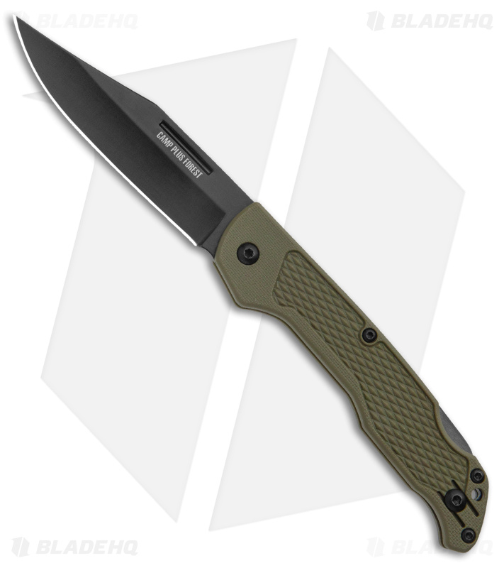 Ontario Camp Plus Forest Lock Back Knife GFN OD Green (3.3" Black) 