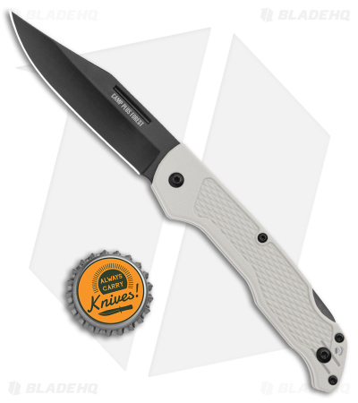 Ontario Camp Plus Frost Lock Back Knife GFN White (3.3" Black) 