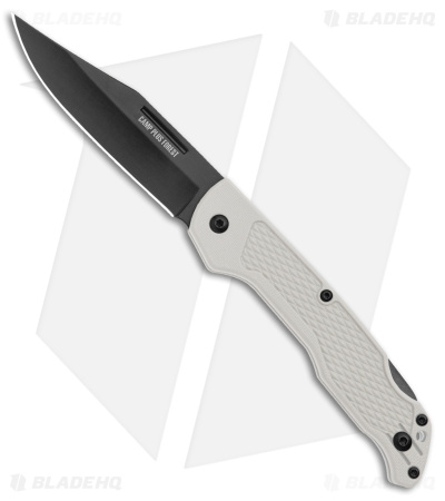 Ontario Camp Plus Frost Lock Back Knife GFN White (3.3" Black) 