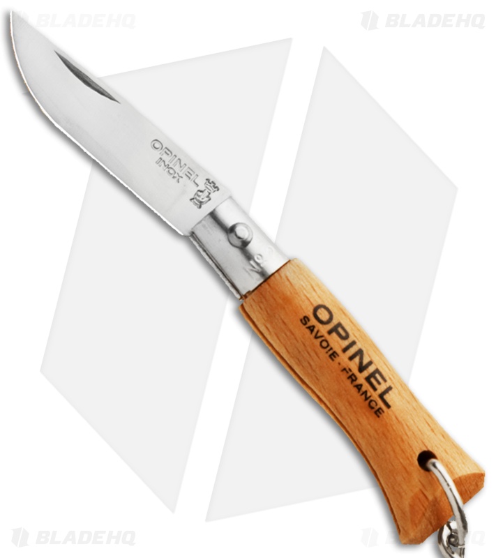 Opinel No. 2 Folding Knife Keychain Beechwood (1.25" Satin) #2