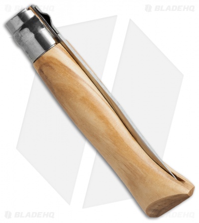 Opinel Knives No. 8 Stainless Steel Knife Olive Wood w/Sheath (3.25" Satin)