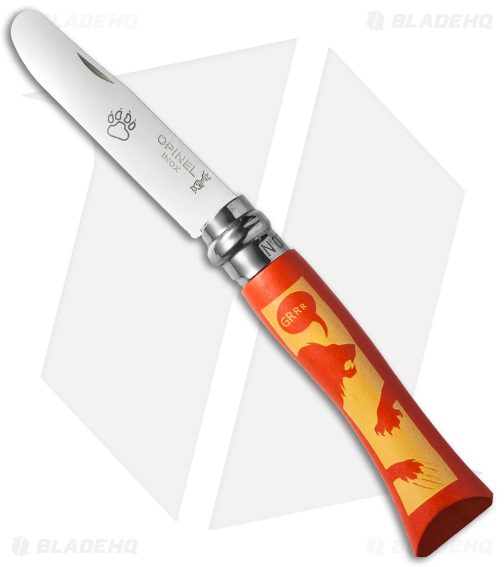 Opinel No 7 AnimOpinel Junior Lion Folding Knife (3" Satin)