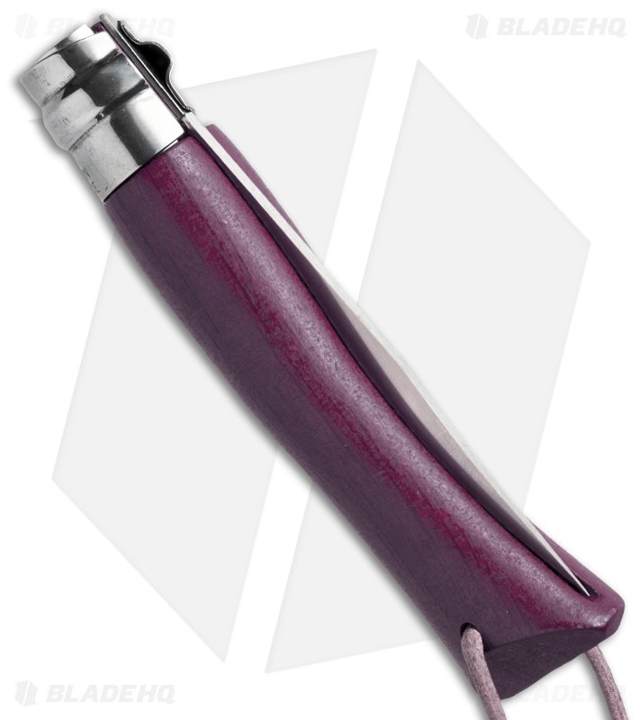 Opinel No 7 Trekking Stainless Steel Knife Plum + Leather (3.25" Satin)