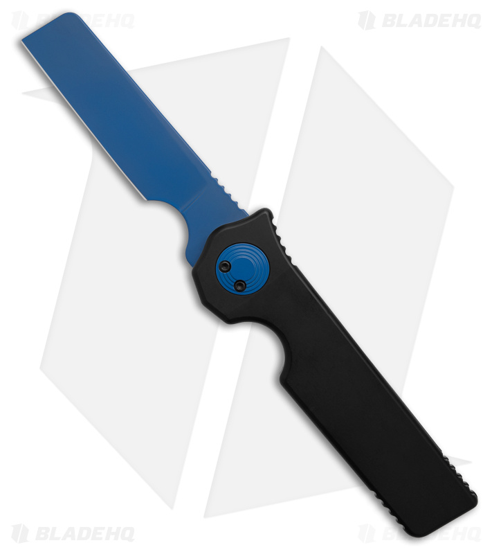 Paragon Krazor Gravity Knife Black Aluminum Blue - Blade HQ