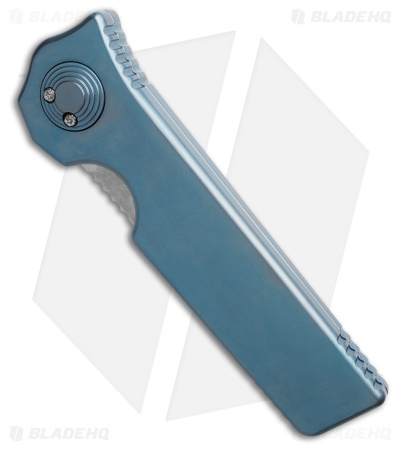 Paragon Krazor Gravity Knife Blue Anodized Titanium (4" Stonewash)