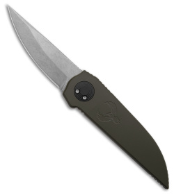 Paragon Phoenix Button Lock Knife OD Green Aluminum (3.8" Satin)