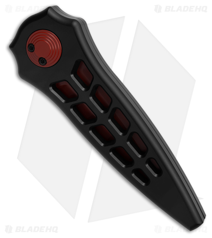 Paragon Warlock Enchanter Knife Skeletonized Black Aluminum (3.8" Red)