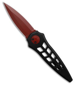 Paragon Warlock Enchanter Knife Skeletonized Black Aluminum (3.8" Red)