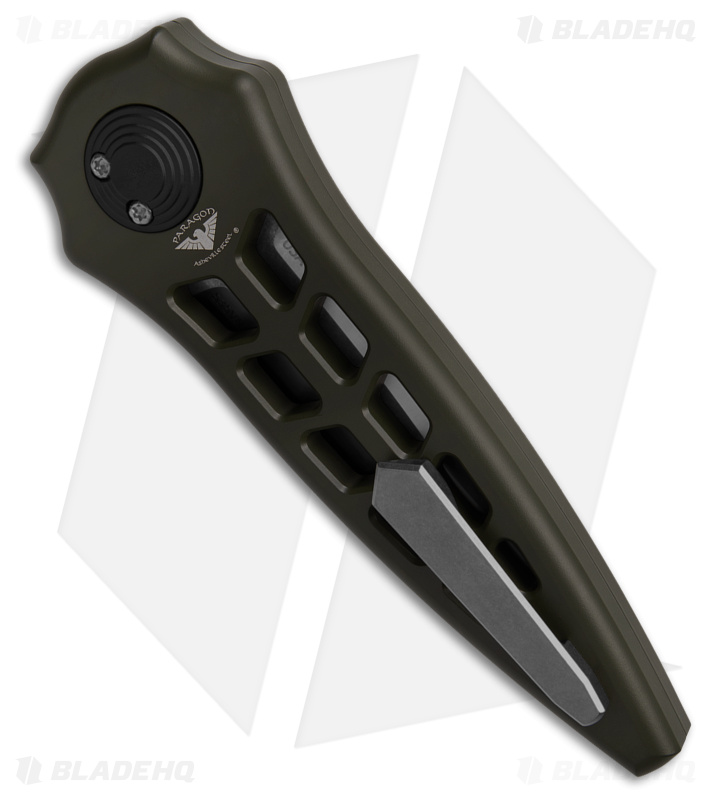 Paragon Warlock Enchanter Knife Skeletonized OD Green Aluminum (3.8" Satin)