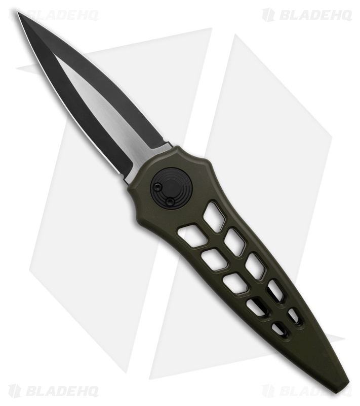 Paragon Warlock Enchanter Knife Skeletonized OD Green Aluminum (3.8" Two-Tone)