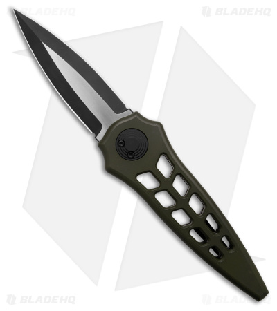 Paragon Warlock Enchanter Knife Skeletonized OD Green Aluminum (3.8" Two-Tone)