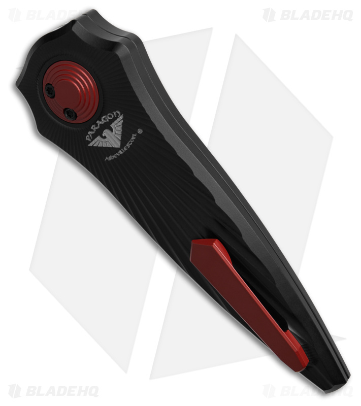 Paragon Warlock-X Folding Knife Star Burst Black Cerakote (4"  2-Tone Red)