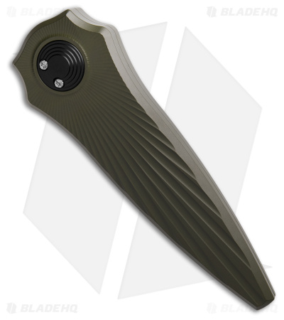 Paragon Warlock-X Folding Knife Star Burst OD Green Tapered (3.9" Satin)