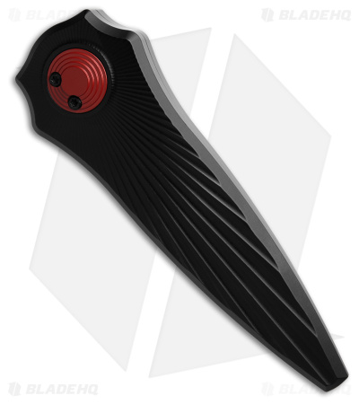 Paragon Warlock-X Knife Black Anodized Star Burst Aluminum (4" Red)