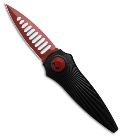 Paragon Warlock-X Knife Black Anodized Star Burst Aluminum (4" Red)