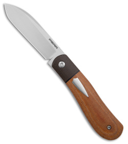 Pena Knives Custom Dogleg Liner Lock Knife Natural Micarta (2.75" Satin)