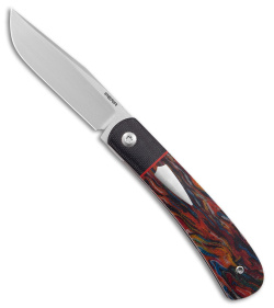 Pena Knives Custom Trapper Liner Lock Knife Fire and Ice Micarta (2.9" Satin)