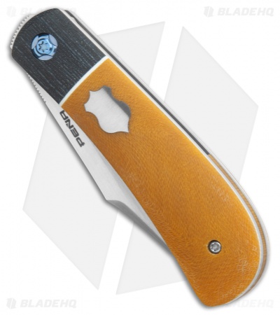 Pena Knives Custom Lanny's Clip Liner Lock Knife Natural Micarta (3" Hand Satin)