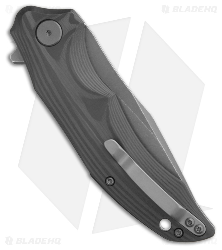 Petrified Fish Hairtail Liner Lock Knife Blk Carbon Fiber (3.54" Gray) PFP10CGAW