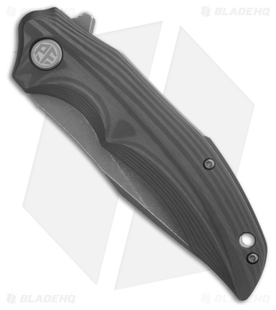 Petrified Fish Hairtail Liner Lock Knife Blk Carbon Fiber (3.54" Gray) PFP10CGAW