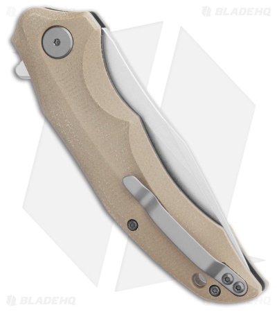 Petrified Fish Hairtail Liner Lock Knife Khaki Micarta (3.54" SW) PFP10KMW