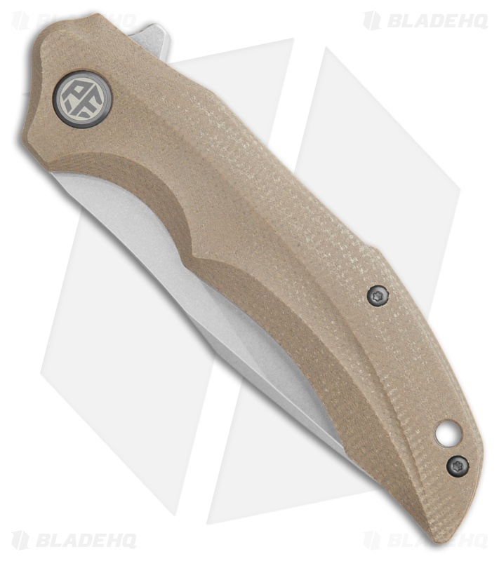Petrified Fish Hairtail Liner Lock Knife Khaki Micarta (3.54" SW) PFP10KMW