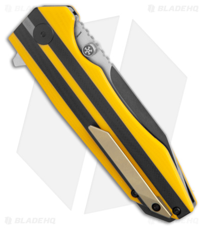 Petrified Fish Mocado Liner Lock Knife Blk/Yel G-10 (3.5" Blk/SW K110) PFP08YDW