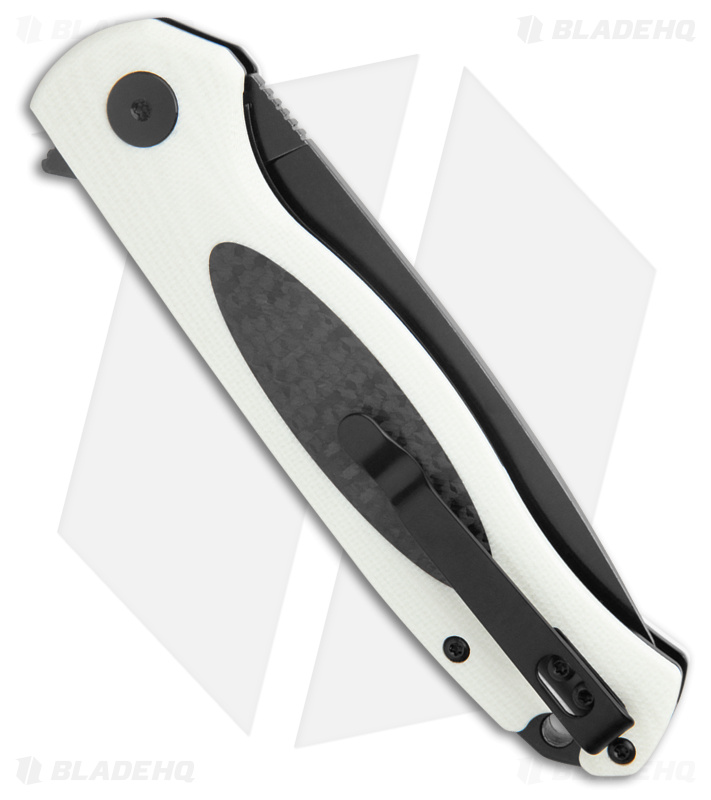 Petrified Fish Stamp White G-10/CF (Black SW D2) - Blade HQ