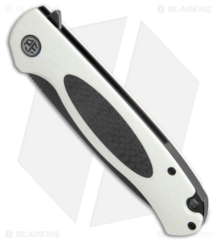 Petrified Fish Stamp White G-10/CF (Black SW D2) - Blade HQ