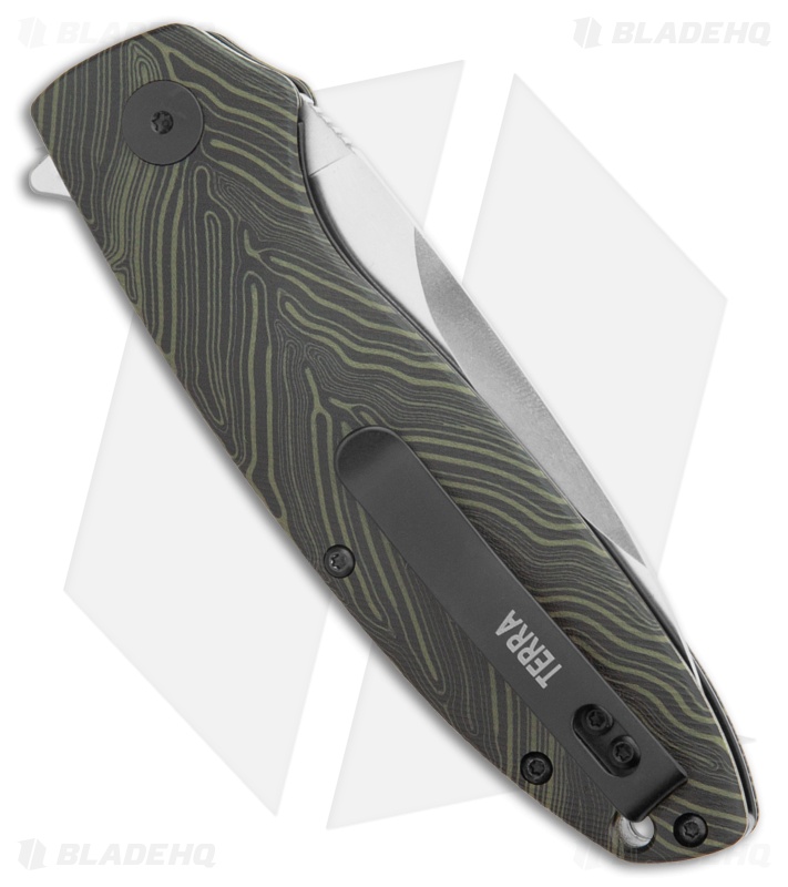 Petrified Fish Terra Liner Lock Knife Black/Green G-mascus (3.75" Satin)