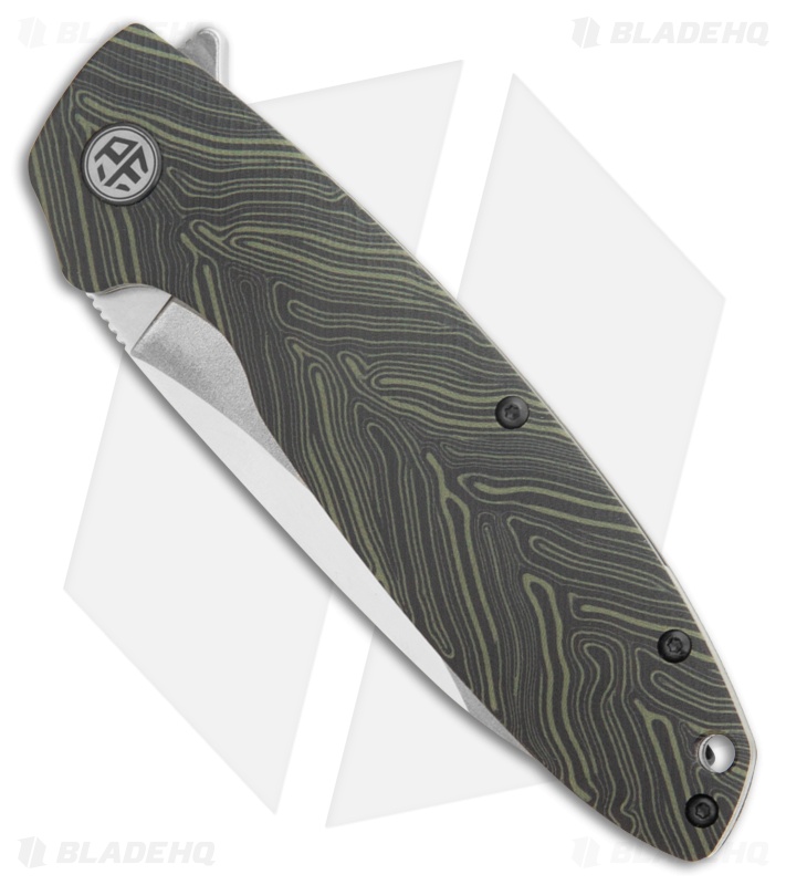 Petrified Fish Terra Liner Lock Knife Black/Green G-mascus (3.75" Satin)