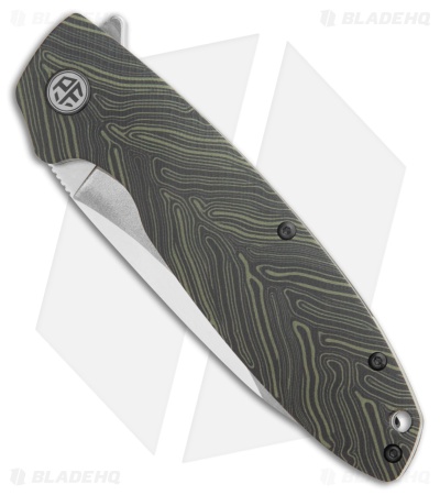 Petrified Fish Terra Liner Lock Knife Black/Green G-mascus (3.75" Satin)
