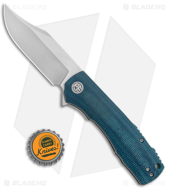 Petrified Fish Victor Liner Blue Micarta | Stonewash - Blade HQ
