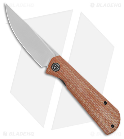 Petrified Fish Viking Liner Lock Knife Brown Micarta (3.62" Satin) PFP07BRMS