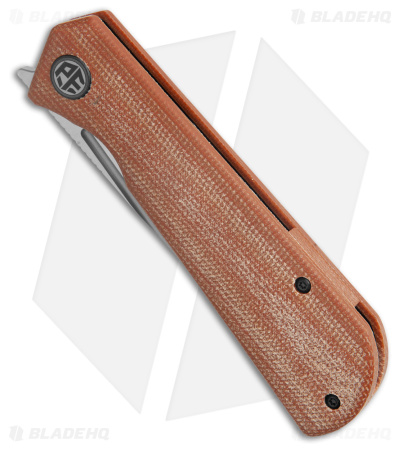 Petrified Fish Viking Liner Lock Knife Brown Micarta (3.62" Satin) PFP07BRMS