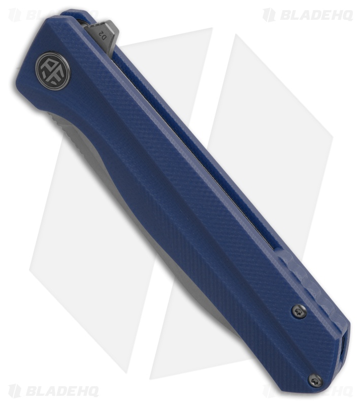 Petrified Fish Forward Liner Lock Knife Blue G-10 (3.5" SW D2) 