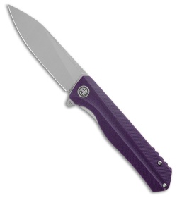 Petrified Fish Forward Liner Lock Knife Purple G-10 (3.5" Satin D2)