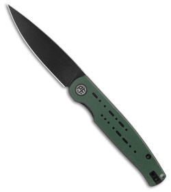 Petrified Fish Morse 154CM Liner Lock Knife Grn/Blk G-10 (3.3" Blk/SW) PFE07GRDW