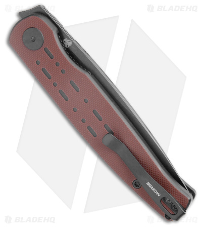Petrified Fish Morse Liner Lock Knife Red/Blk G-10 (3.3" Blk/SW 154CM) PFE07RDW