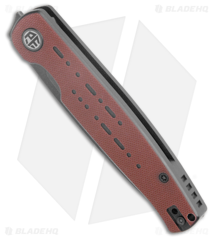 Petrified Fish Morse Liner Lock Knife Red/Blk G-10 (3.3" Blk/SW 154CM) PFE07RDW