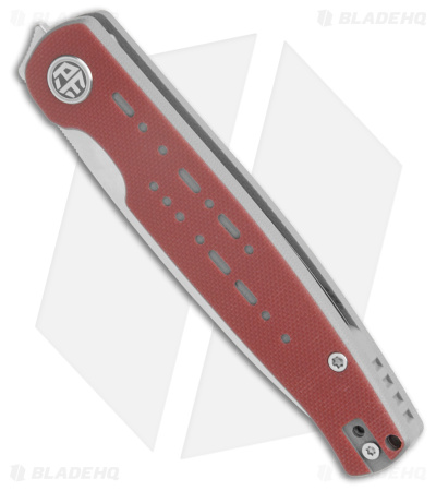 Petrified Fish Morse Liner Lock Knife Red/Gry G-10 (3.3" Satin 154CM) PFE07RS