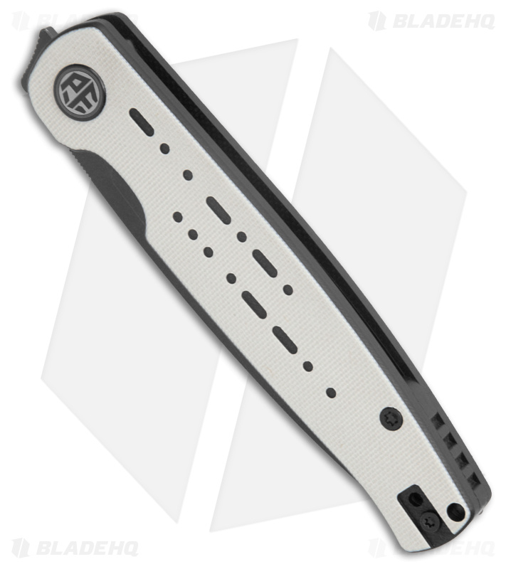 Petrified Fish Morse Liner Lock Knife Wht/Blk G-10 (3.3" Blk/SW 154CM) PFE07WDW