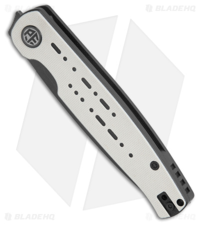 Petrified Fish Morse Liner Lock Knife Wht/Blk G-10 (3.3" Blk/SW 154CM) PFE07WDW
