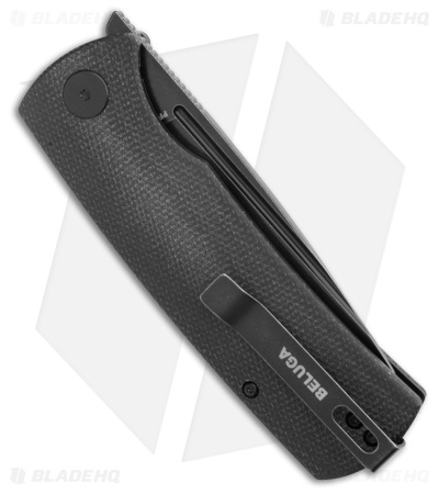 Petrified Fish Beluga Liner Lock Knife Black Micarta (3.6" Black/SW) PFP01DMDW