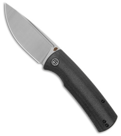 Petrified Fish Beluga Liner Lock Knife Black Micarta (3.6" Satin) PFP01DMS