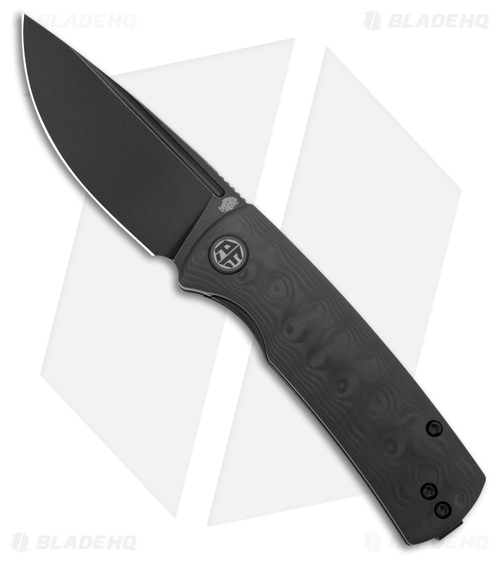 Petrified Fish Beluga Liner Lock Knife Carbon Fiber (3" Black SW)