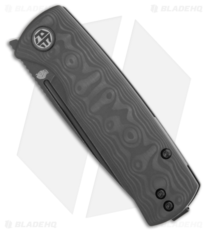 Petrified Fish Beluga Liner Lock Knife Carbon Fiber (3" Black SW)